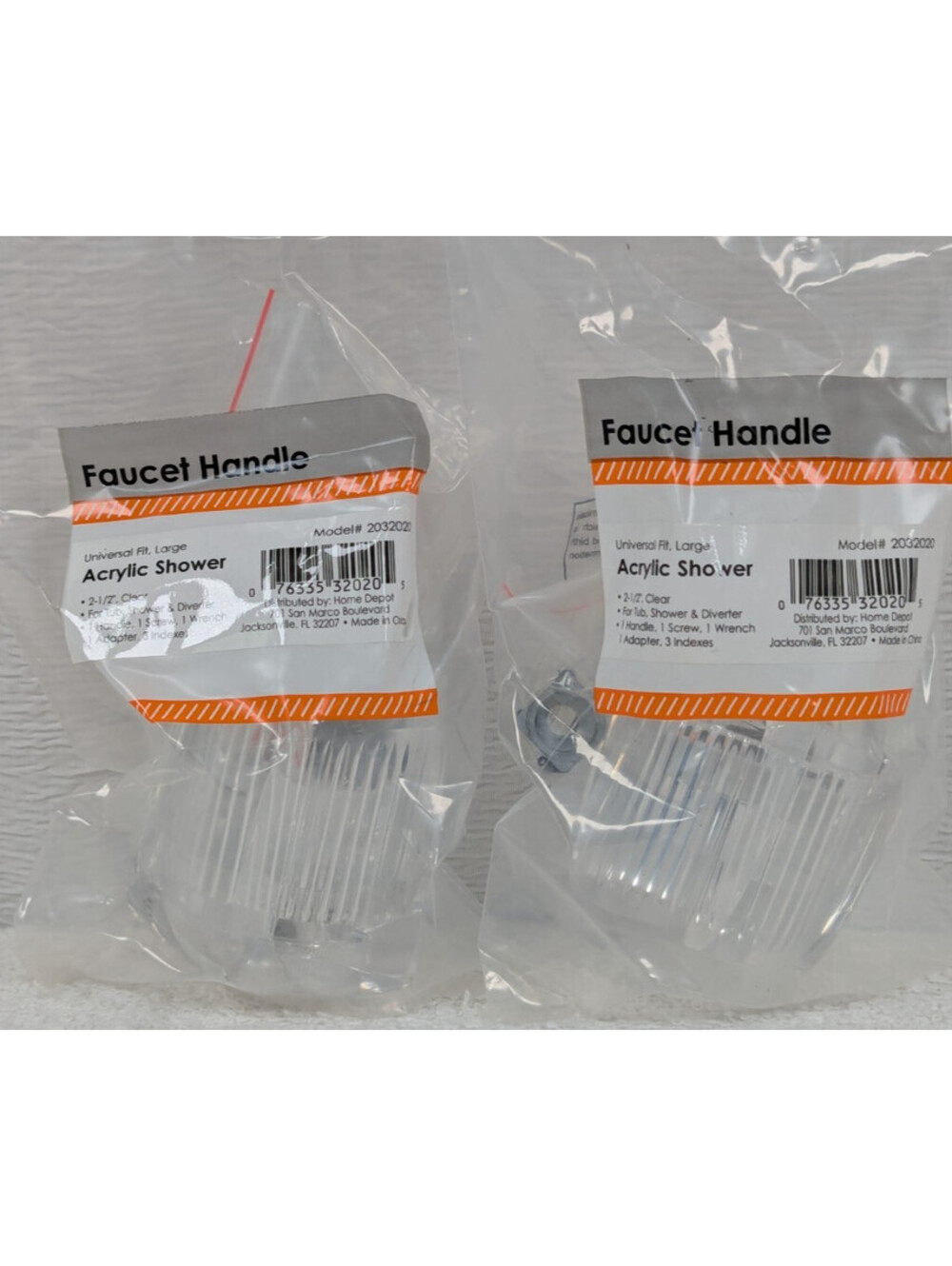 Large Acrylic Shower Handle - #2032020 - Faucet Handles - 2 Pack